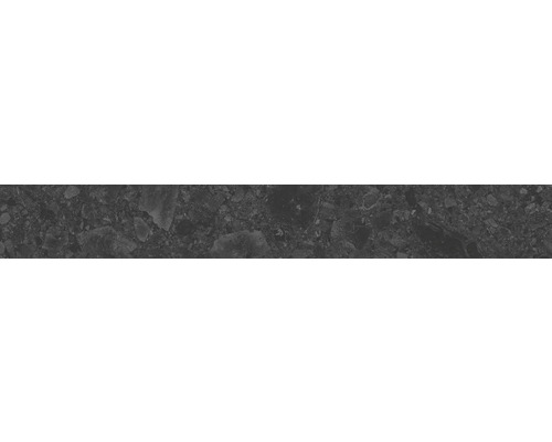 Carreau de plinthe Donau graphite L x l x P 9 cm x 60 cm x 0,9 cm Gros plan d''une texture de pierre grise à utiliser comme revêtement de sol