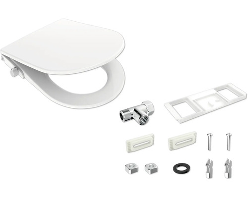 Abattant de WC avec kit de raccordement et accessoires de montage