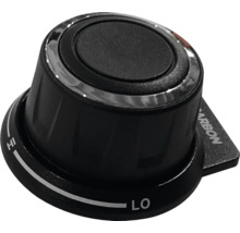 Régulateur de gaz noir avec les marquages Bas et Haut