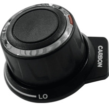 Bouton rotatif pour plaque de cuisson avec l''inscription Carbon