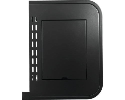 Schwarze Ofenverkleidung mit Inspektionsklappe