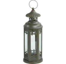 Lanterne décorative en métal et verre