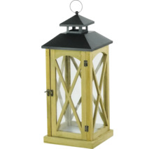 Lanterne décorative en bois et en verre