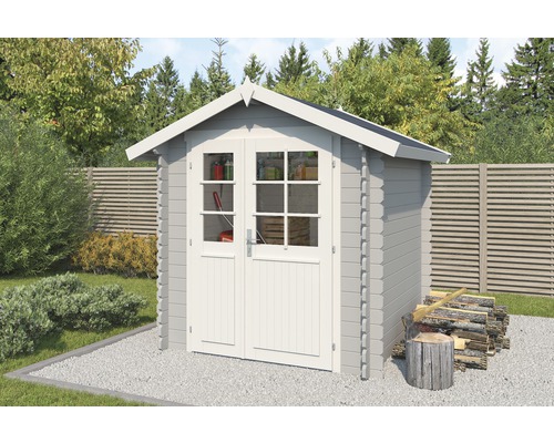 Abri de jardin en bois avec double porte et fenêtres