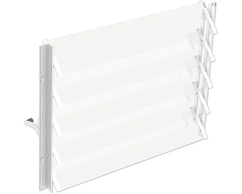 Fenêtre à persiennes avec persiennes blanches