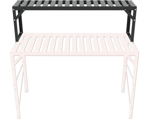 Plateau de table de jardin en métal avec structure à lattes