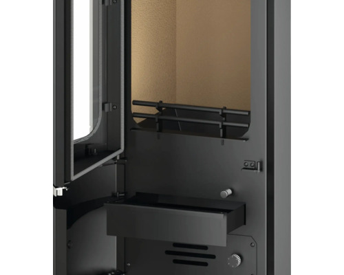 Vue détaillée de l''intérieur d''un poêle à bois