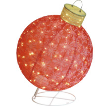 Boule de sapin de Noël décorative avec motif de flocons de neige et éclairage sur un support