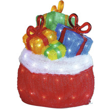 Illumination de Noël décorative avec sac de cadeaux et cadeaux