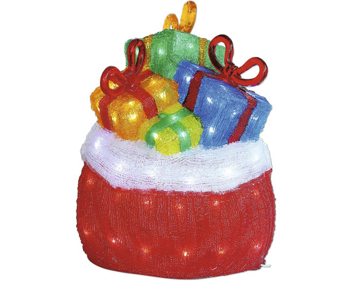 Illumination de Noël décorative avec sac de cadeaux et cadeaux