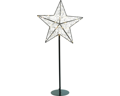 LED Stern H 85 cm Dekorativer Stern mit Beleuchtung auf einem schwarzen Ständer
