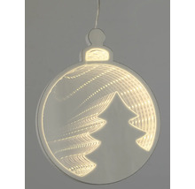 Dekorative Weihnachtskugel mit LED-Beleuchtung und Tannenbaum-Motiv