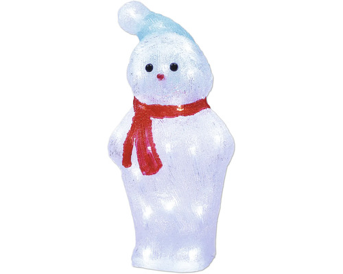Schneemann-Figur mit Beleuchtung und Schal als Weihnachtsdekoration