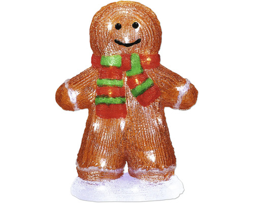 Lebkuchenmann-Figur mit Schal als Weihnachtsdekoration