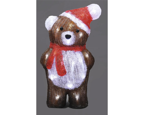 Dekofigur Teddybär mit Mütze und Schal
