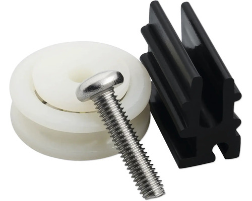 Kit de pièces de rechange pour ferrures de fenêtre avec vis, galet et guide