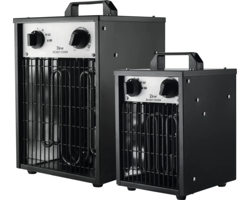 Deux radiateurs soufflants d''une puissance calorifique de 3 kilowatts et 2 kilowatts