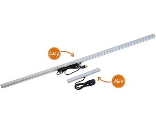 Deux lampes LED de différentes longueurs avec câble USB
