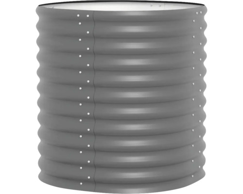 Jardinière surélevée en métal avec surface ondulée et connexions vissées