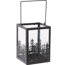 Photophore avec motif de sapin et poignée de transport