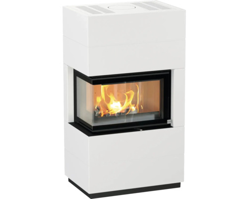 Kaminofen mit Sichtfenster und Holzfeuer