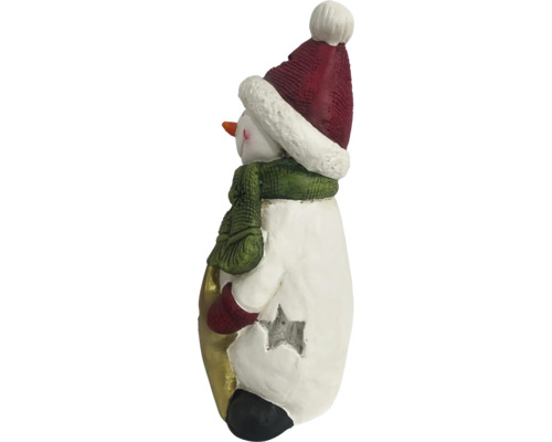 Figurine de bonhomme de neige avec bonnet et écharpe comme décoration de Noël