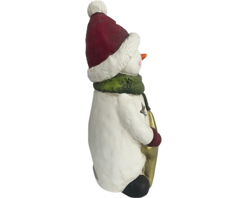 Figurine de bonhomme de neige avec bonnet, écharpe et lanterne comme décoration de Noël