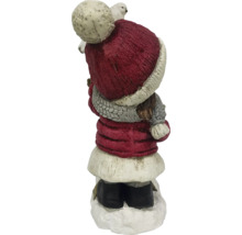 Figurine décorative d''une fille avec un bonnet et un oiseau