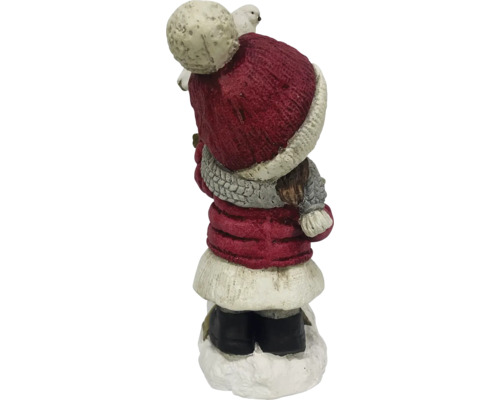 Figurine décorative d''une fille avec un bonnet et un oiseau