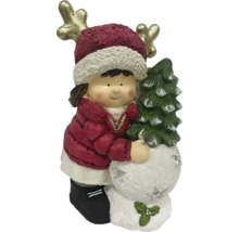 Décoration de Noël fille avec sapin de Noël et bois de cerf