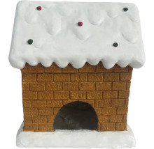 Dekoratives Lebkuchenhaus mit Ziegeldesign und Zuckergussdach