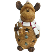 Figurine décorative renne avec bonnet et écharpe, décoration de Noël