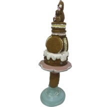 Présentoir à gâteaux décoratif avec figurine d''ours en peluche pour les occasions festives