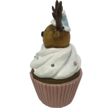 Figurine décorative renne en forme de cupcake avec bonnet