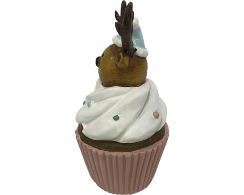 Figurine décorative renne en forme de cupcake avec bonnet