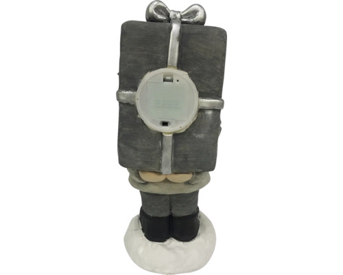 Dekorativer Weihnachtsmann mit Geschenk und Batteriefach