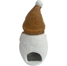 Nichoir en forme de bonhomme de neige avec bonnet