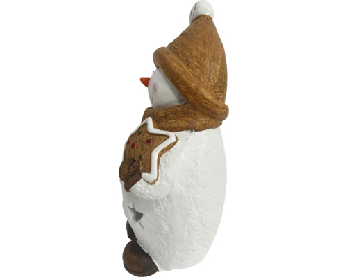 Figurine décorative bonhomme de neige avec bonnet et pain d''épices