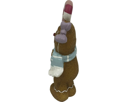 Figurine bonhomme en pain d''épices avec bâton de sucre d''orge et écharpe