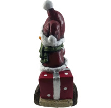 Figurine décorative bonhomme de neige avec cadeau pour la période de Noël