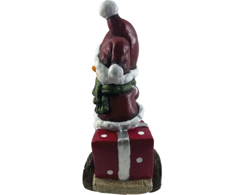 Figurine décorative bonhomme de neige avec cadeau pour la période de Noël