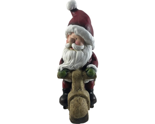 Figurine de Père Noël sur un scooter pour la décoration de Noël