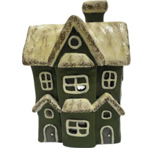 Figurine de maison décorative avec fenêtres et cheminée