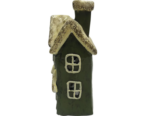 Maison décorative en céramique avec deux fenêtres et une cheminée