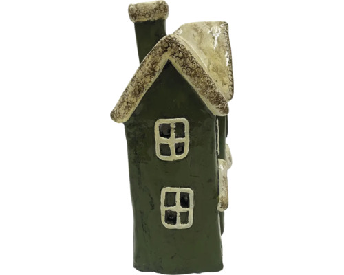 Figurine décorative de maison avec fenêtres et cheminée
