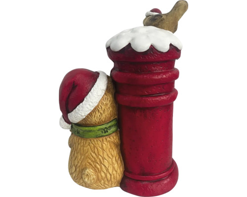 Figurine de Noël décorative avec ours en peluche et boîte aux lettres