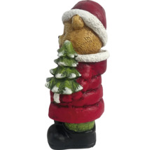 Décoration de Noël ours en peluche avec sapin de Noël et bonnet de Père Noël