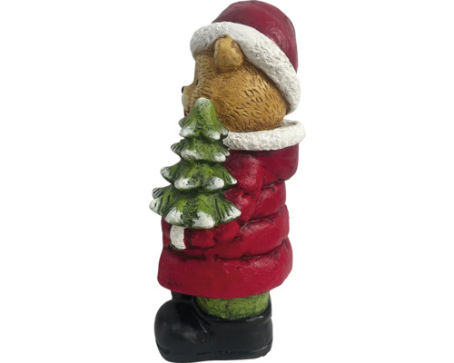 Décoration de Noël ours en peluche avec sapin de Noël et bonnet de Père Noël