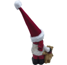 Figurine de Père Noël avec ours en peluche et bonnet comme décoration