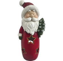 Dekorative Weihnachtsmannfigur mit Sternaussparungen und Tannenbaum